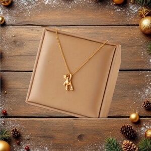Gold Teddy Bear Pendant Necklace with adjustable length 40+5cm or 16+2inch New